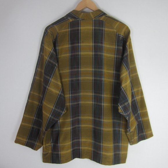 Vtg Ziegfield Le Follie Di Womens M Gold Plaid LS Blazer Jacket Oversized Italy - Picture 5 of 12